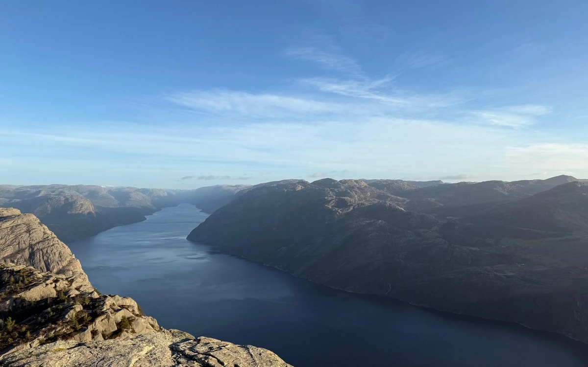 The Lysefjord seen from the edge of a high clifftop